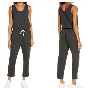 Zella Gwen Sleeveless Knit Romper crop Heathered gray  medium